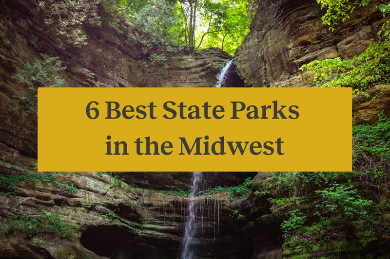 A waterfall cascading down in Starved Rock State Park in Illinois, one of the best state parks in the midwest