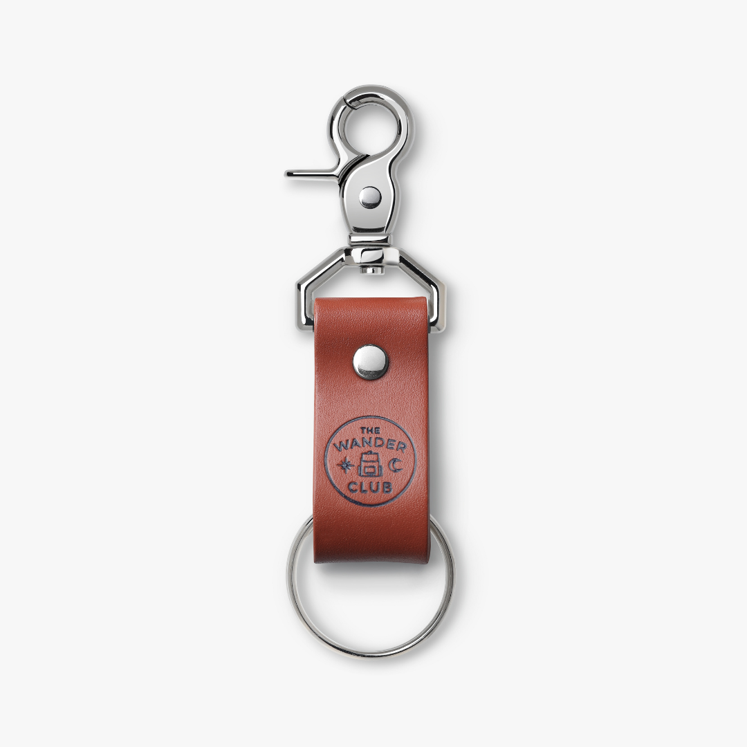 The Wander Club Chestnut Leather Handmade Travel Token Keychain (Wanderchain)