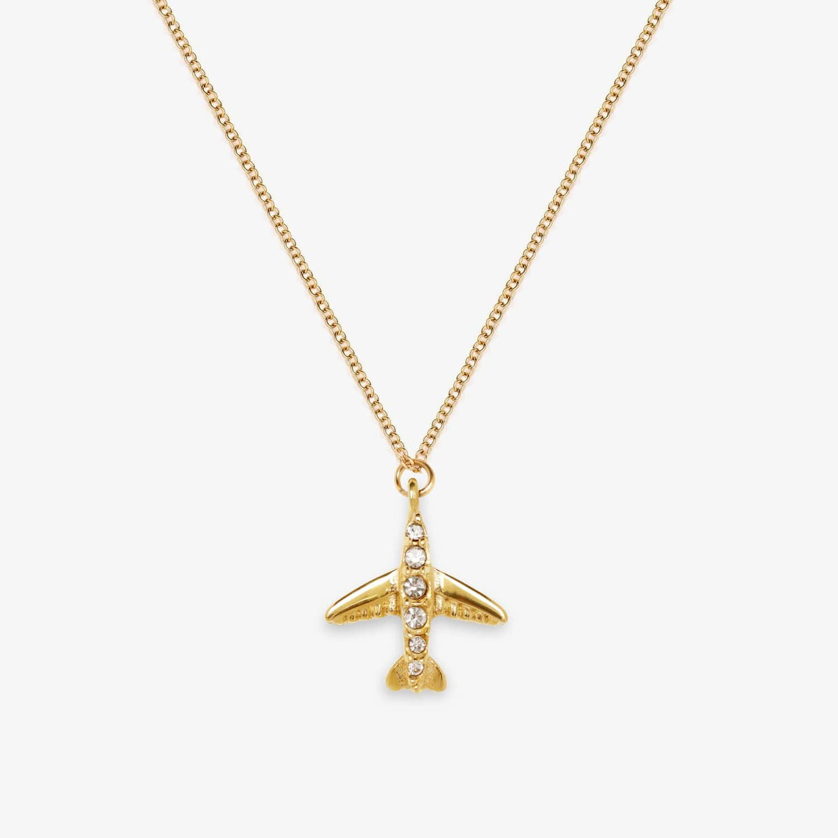 Airplane Necklace (Gold) - The Wander Club