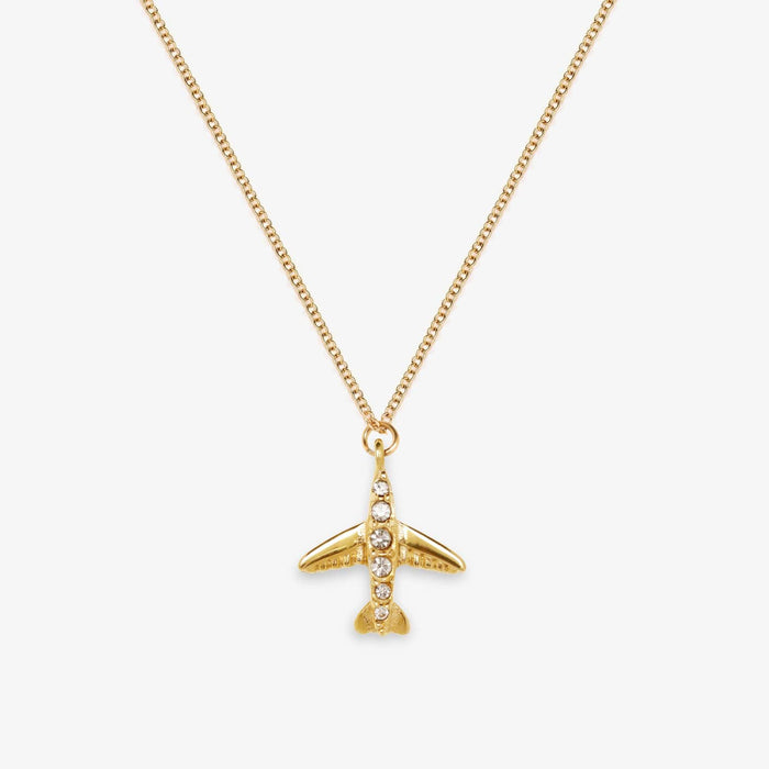 Buy 14k Gold Diamond Airplane Necklace, Dainty Plane Pendant, Mini Airplane  Pendant, Dainty Charm Necklace, Solid Gold Necklace, Aria Online in India -  Etsy